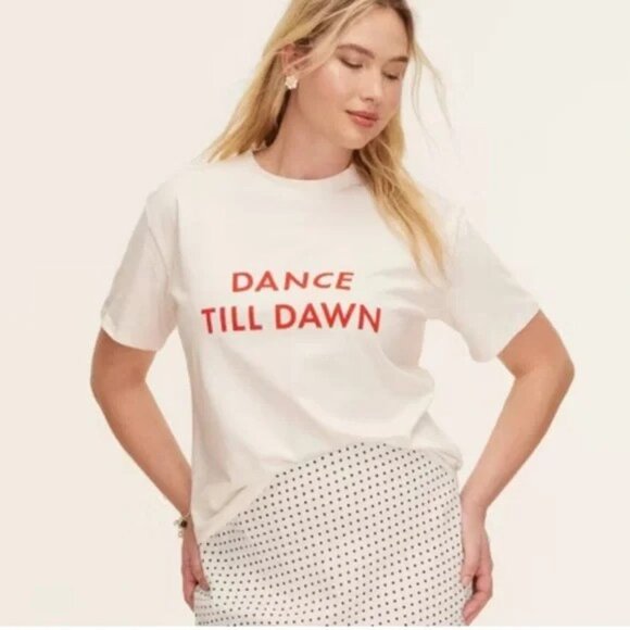 Kate spade target Dance Till Dawn Short Sleeve Graphic T-Shirt medium - Picture 1 of 5
